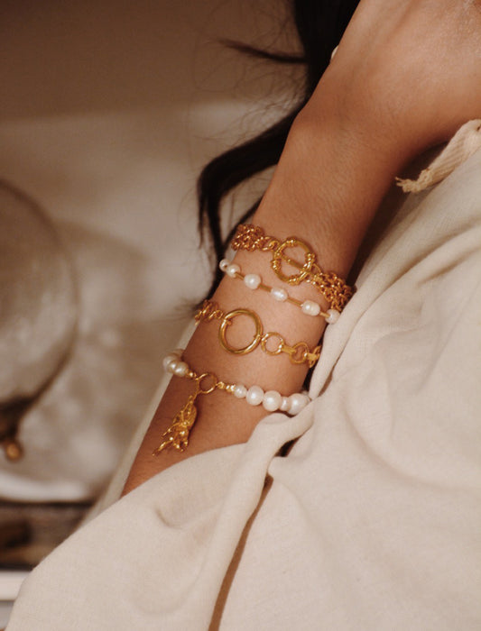 Pulsera Escarabajo Perlas